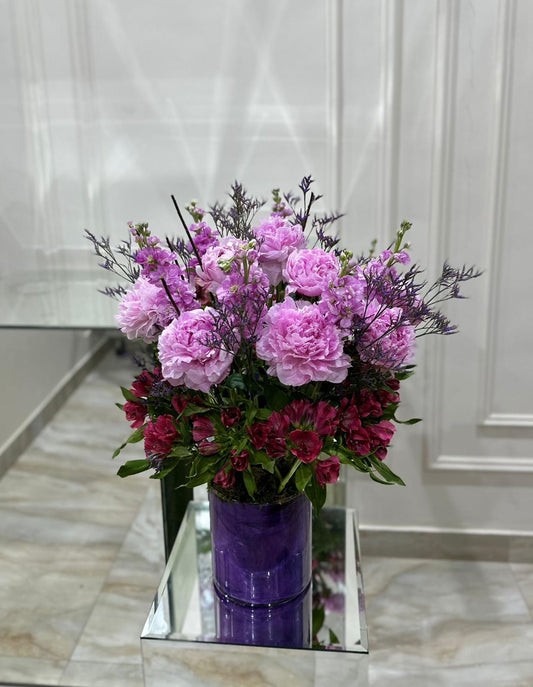 Vibrant Pink Floral Vase
